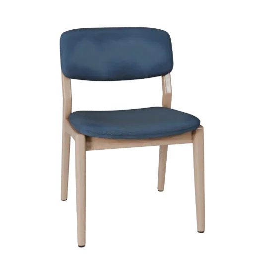 Scandinavian Accent Chair Product Viz 3D model, home interior, three-quarter studio product render, wood detail.