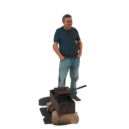 Man with Barbecue Grill