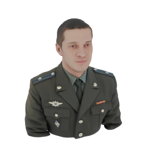 Soviet Military Officer Bust 3D Model