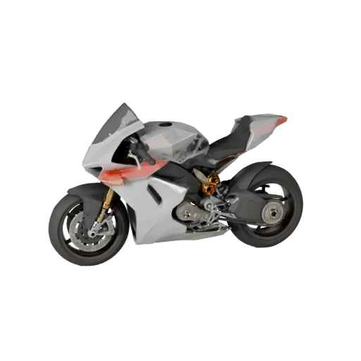 Moto sportive inspirée de Ducati 3D - Jeu low poly