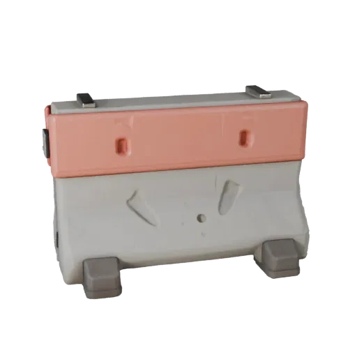 Roadwork Traffic Barrier 3D model, side profile view, technical viewport render, showing concrete, form detail.