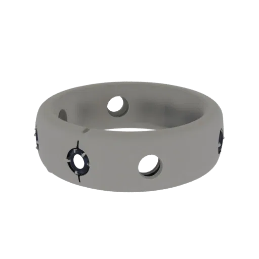 Diamond Solitaire Wedding Band 3D model, isometric collectible display render, diamond setting.