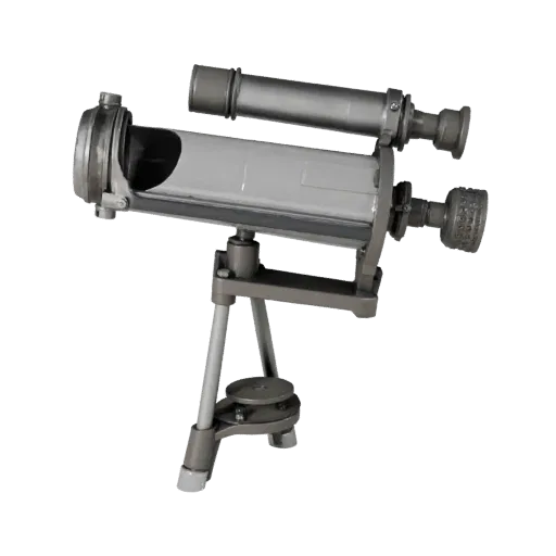 Portable Star Tracker High Poly 3D model, close-up studio render, showing metal tubes, optical alignment.