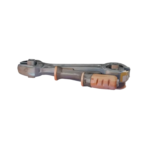 Vintage Torque Wrench Stylized 3D model, stylized isometric render, showing painted metal, clear grip zones.