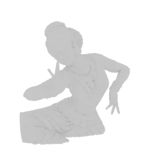Modelo 3D de una bailarina clásica india en una pose grácil y dinámica, vistiendo atuendo y joyería tradicionales.