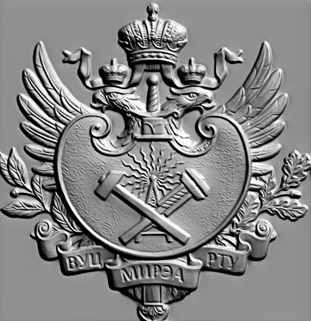 3D model of the bas-relief Coat of Arms of the Russian Federation with hammer, sickle, and double-headed eagle