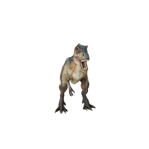 Modello 3D Compsognathus, rendering naturalistico vista laterale, asset animale pronto per Blender con profilo della mascella