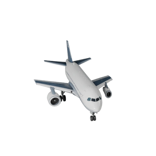 Aeronave Inspirada em Boeing Modelo 3D para Unity - Baixo Poli