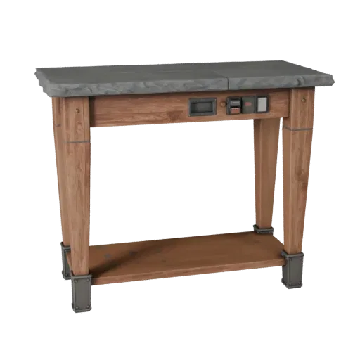 Rustic Console Table 3D model, home interior, three-quarter front view, Unreal Engine viewport, wood grain detail.