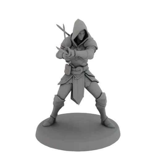 Fantasy Tiefling Rogue Miniature STL - Attack