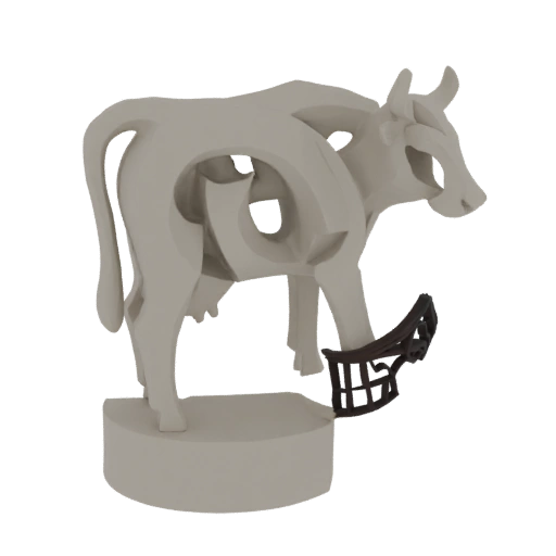 Scultura Astratta di Mucca con Poggiagambe Ornato