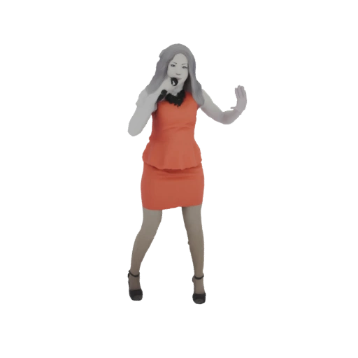 Singer in Orange Dress