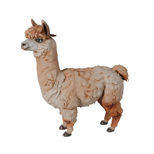Realistisches Alpaka 3D-Modell - Rigged PBR Asset für Spiele | PBR