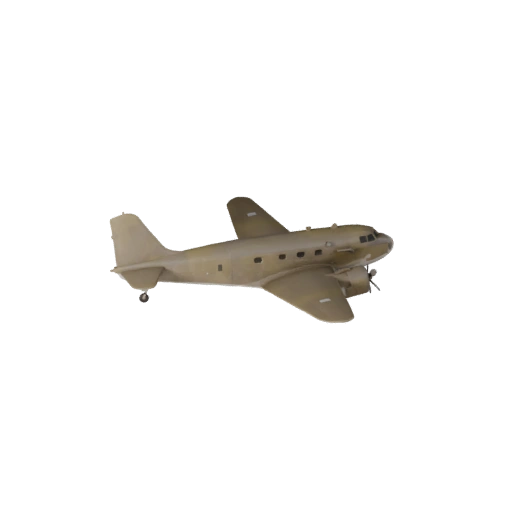 Грузовой самолет времен второй мировой войны 3D Модель для Blender и игр - PBR