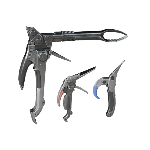 Dental Scalpel Prop Stylized 3D model, stylized isometric render, showing stainless steel, handheld tool scale.