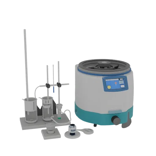 Biology Centrifuge Realistic 3D model, three-quarter studio render, showing glass, recognizable lab forms.
