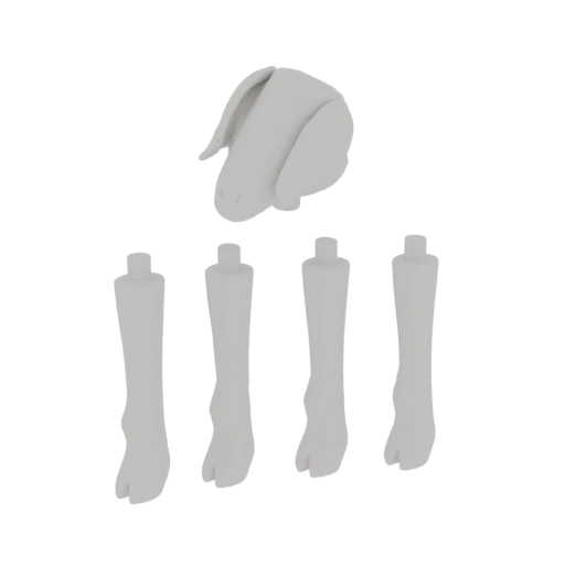 Tête et Pattes de Mouton Modèle 3D
