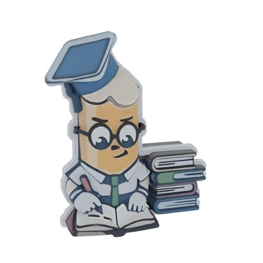 Graduation Pencil Character 3D Model