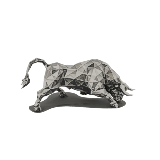Geometric Bull Sculpture