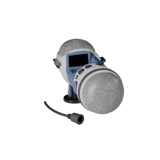 Microphone Modular 3D model, isometric modular kit view, showing plastic shells, desktop scale.