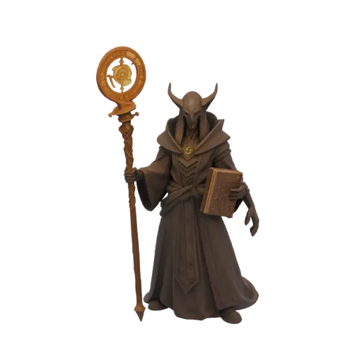 Fantasy Tiefling Wizard Miniature STL - Attack