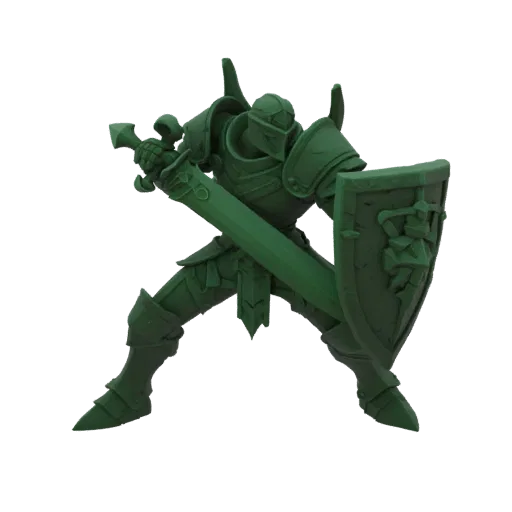 Fantasy Paladin Miniature STL - Attack