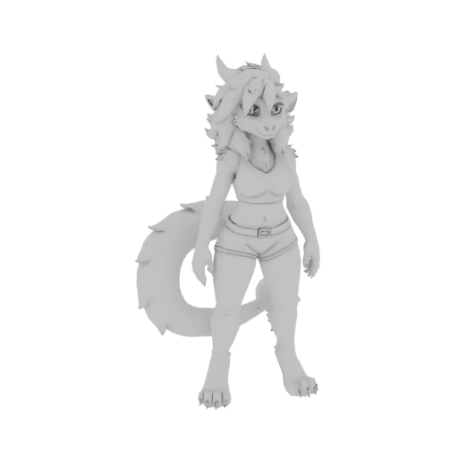 Furry Dragon Character 3D Model