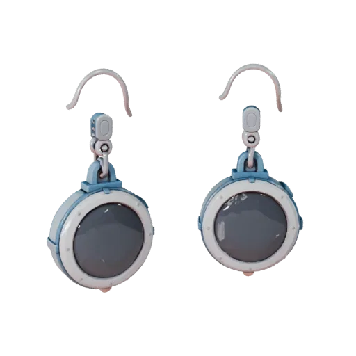 Stud Style Earrings game ready 3D model, close-up hero shot, with calibrated earring silhouette and material reads.