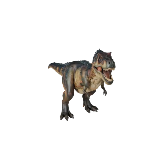 Modelo 3D realista de Tyrannosaurus Rex, render de vida silvestre en vista lateral, activo de animal listo para animación con