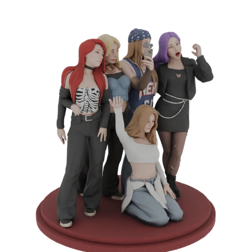 K-Pop Girl Group 3D Model