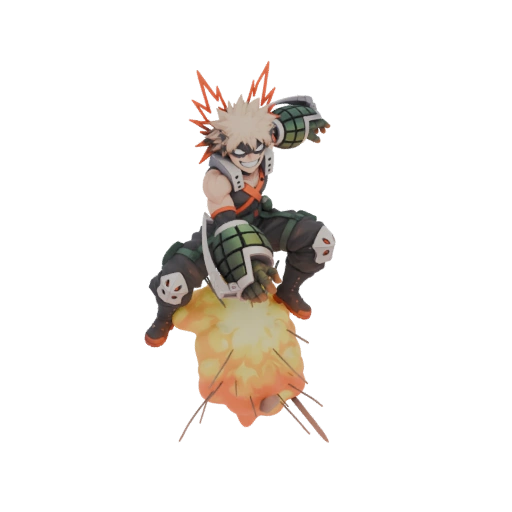 Katsuki Bakugo Dynamic Explosion Pose 3D Model