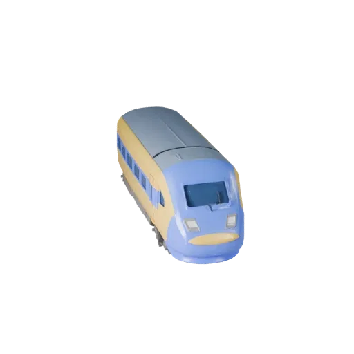 Cartoon High Speed Train 3D Model for Stylized Games
