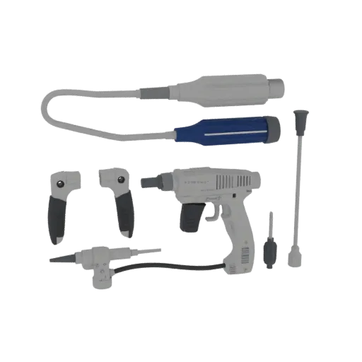 Diagnostic Otoscope Printable 3D model, isometric STL render, showing stainless steel, handheld tool scale.