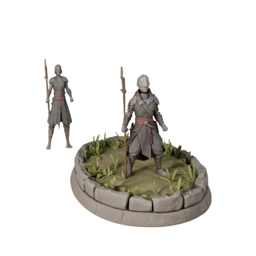Forest Oval Base realistic 3D model preview showing rim shape, three-quarter scene view, height and ground texture