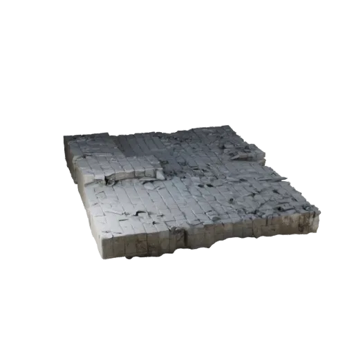 Wet Cave Floor Section Unreal Engine 3D model, top-down viewport view, showing layered soil, built remnants.