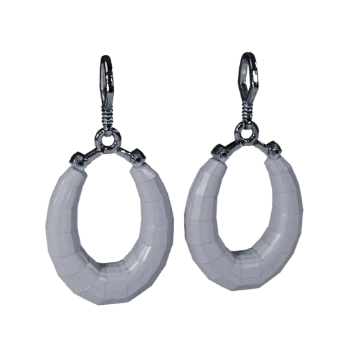 Hoop Earring game ready 3D model, front-three-quarter studio render, showing earring silhouette and surface contrast.