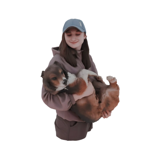 Girl Holding a Dog