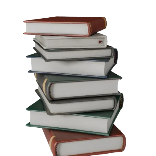 Modern Book Stack High Poly 3D model, close-up studio render, showing ceramic, recognizable everyday shapes.