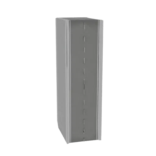 3D model of a modern highway section with dashed white lane markings and grey borders, presented on a black background.