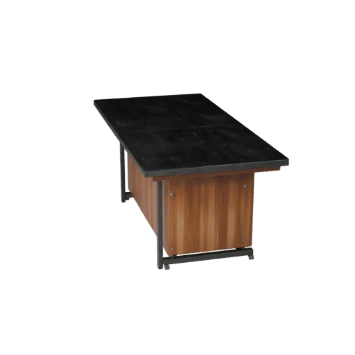 Kitchen Island 3D model, dining room, three-quarter front view, Unreal Engine viewport, wood grain detail.