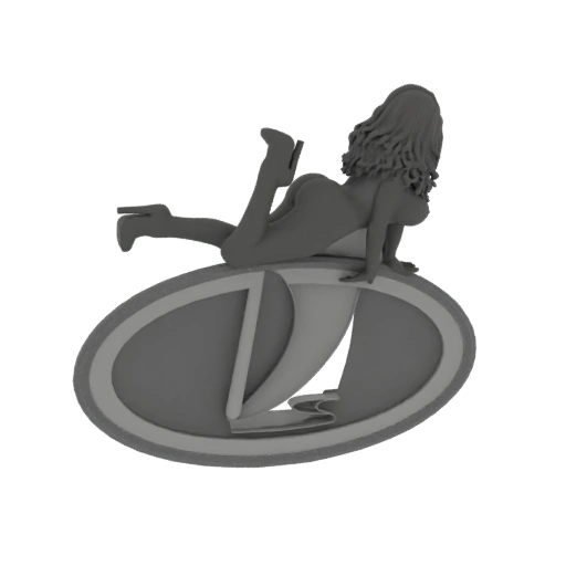 Glamorous Woman on Oval Base 3D Model
