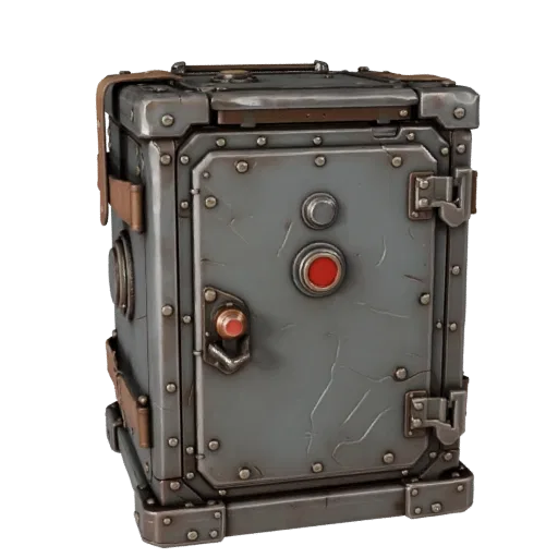 Industrial Switch Box High Poly 3D model, close-up studio render, showing metal hinges, clear interaction affordances.