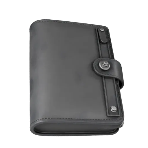 Minimal Wallet High Poly 3D model, close-up studio render, showing metal, small wearable silhouette.