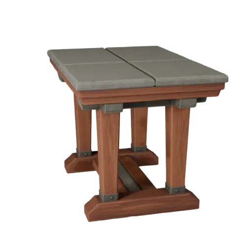 Rustic Dining Table High Poly 3D model, dining room, close-up studio render, wood grain detail.