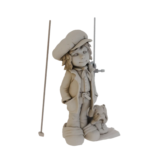 Boy with Dog Figurine
