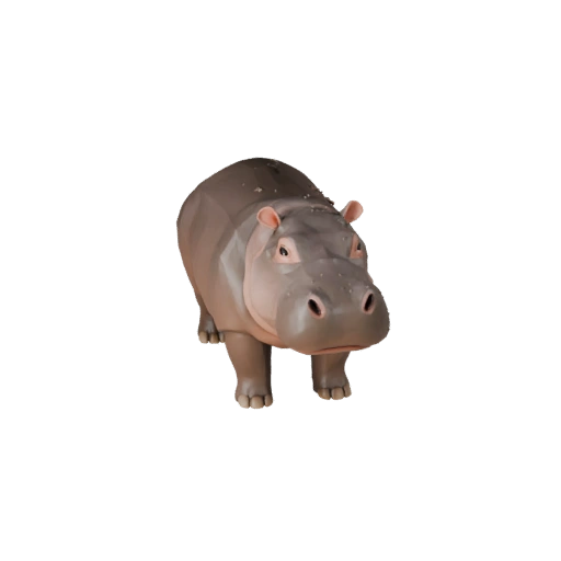 Modello 3D Ippopotamo Low Poly - Asset Unity con FBX | Royalty-Free