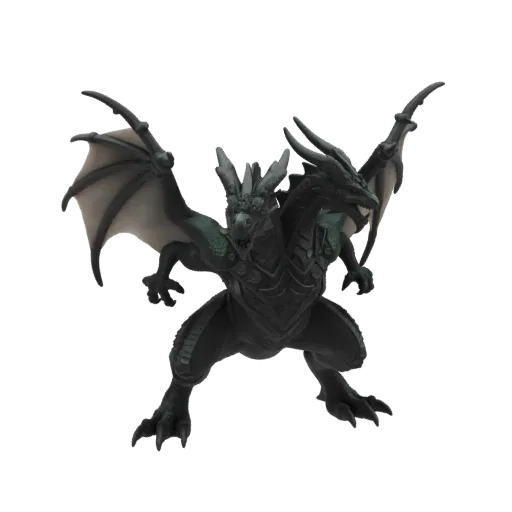 Miniatura STL de Chefe Dragão Fantasia Esmagando, render de mesa em três quartos, miniatura de chefe imprimível em resina com