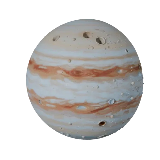 Gas Giant Planet 3D model, three-quarter front view, Unity viewport, showing rock, spherical body scale.