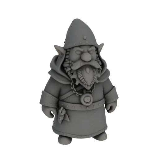 Medieval Dwarf Monk Miniature STL