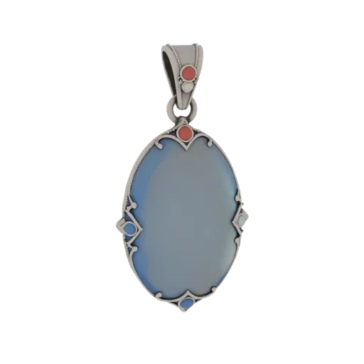 Gold Ornate Pendant 3D model, three-quarter front view, AR viewer studio render, gold finish.